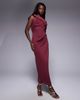 ASOS DESIGN ASOS DESIGN one shoulder midi dress in dark cherry in scuba-style fabric-Red - 1