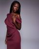 ASOS DESIGN ASOS DESIGN one shoulder midi dress in dark cherry in scuba-style fabric-Red - 2