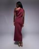 ASOS DESIGN ASOS DESIGN one shoulder midi dress in dark cherry in scuba-style fabric-Red - 4