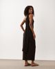 ASOS DESIGN ASOS DESIGN one shoulder scarf detail textured midi dress in brown-Neutral - 4