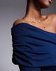 ASOS DESIGN ASOS DESIGN one sleeve bardot maxi dress wirth mesh panel in navy - 3