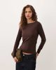 ASOS DESIGN ASOS DESIGN open back long sleeve T-shirt in brown - 3