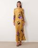 ASOS DESIGN ASOS DESIGN open back maxi dress with fluted sleeves in printed jacquard-MULTI - 1