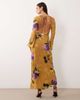 ASOS DESIGN ASOS DESIGN open back maxi dress with fluted sleeves in printed jacquard-MULTI - 3