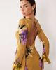 ASOS DESIGN ASOS DESIGN open back maxi dress with fluted sleeves in printed jacquard-MULTI - 4
