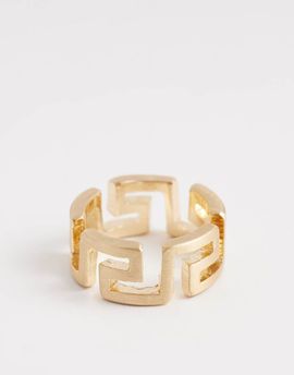ASOS DESIGN ASOS DESIGN open greek wave pattern ring in gold