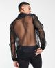 ASOS DESIGN ASOS DESIGN organza sheer shirt with satin bib in black - 3