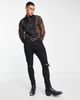 ASOS DESIGN ASOS DESIGN organza sheer shirt with satin bib in black - 4