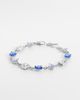 ASOS DESIGN ASOS DESIGN oval and diamond blue crystal stone set bracelet in silver - 1