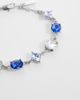 ASOS DESIGN ASOS DESIGN oval and diamond blue crystal stone set bracelet in silver - 2