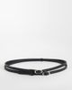 ASOS DESIGN ASOS DESIGN oval buckle faux leather double strap skinny belt in black - 1