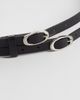 ASOS DESIGN ASOS DESIGN oval buckle faux leather double strap skinny belt in black - 2
