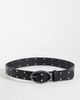 ASOS DESIGN ASOS DESIGN oval buckle studded faux leather belt in black - 1