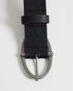 ASOS DESIGN ASOS DESIGN oval buckle studded faux leather belt in black - 3