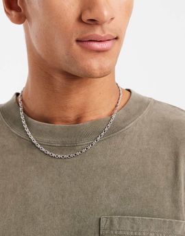 ASOS DESIGN ASOS DESIGN oval link chain necklace with ball detailing in silver