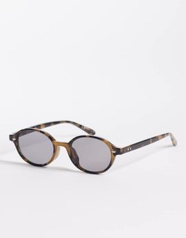 ASOS DESIGN ASOS DESIGN oval sunglasses in green tortoise with smoke lenses