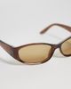 ASOS DESIGN ASOS DESIGN oval wrap sunglasses in crystal brown - 2