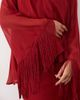 ASOS DESIGN ASOS DESIGN overlay layered fringe hem sleeve midi dress in red - 3