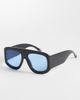 ASOS DESIGN ASOS DESIGN oversized aviator sunglasses in black with blue lens - 1