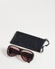 ASOS DESIGN ASOS DESIGN oversized aviator sunglasses in brown - 3