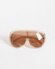 ASOS DESIGN ASOS DESIGN oversized aviator sunglasses with wide temples in tonal pink - 3