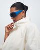 ASOS DESIGN ASOS DESIGN oversized aviator wrap sunglasses in blue - 4