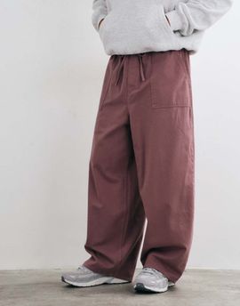 ASOS DESIGN ASOS DESIGN oversized baggy pants in mauve with elasticated waist-Copper