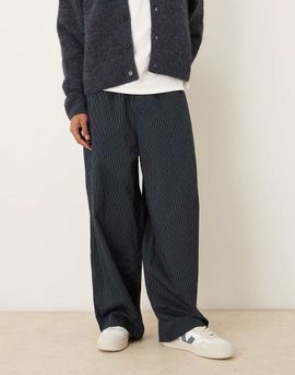 ASOS DESIGN ASOS DESIGN oversized baggy pull on pinstripe pants-Multi