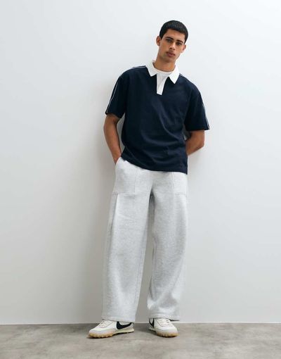 ASOS DESIGN ASOS DESIGN Oversized balloon jogger w/ fatigue pockets & pleats in gray heather poly cotton