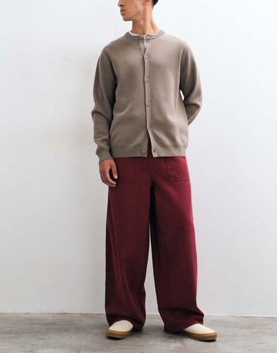 ASOS DESIGN ASOS DESIGN oversized balloon trouser in washed berry-RED