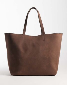 ASOS DESIGN ASOS DESIGN oversized bonded faux suede tote-Brown