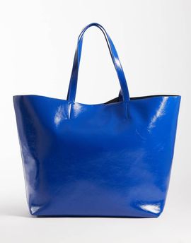 ASOS DESIGN ASOS DESIGN oversized bonded tote in blue-Brown