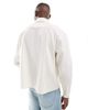 ASOS DESIGN ASOS DESIGN oversized boxy shirt with large pockets in beige-White - 2