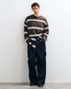 ASOS DESIGN ASOS DESIGN oversized boxy striped long sleeve henley in brown waffle - 2