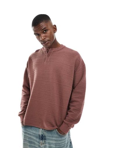 ASOS DESIGN ASOS DESIGN oversized boxy textured T-shirt in burgundy