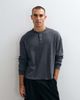 ASOS DESIGN ASOS DESIGN oversized boxy washed waffle henley T-shirt in gray - 1