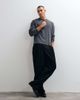 ASOS DESIGN ASOS DESIGN oversized boxy washed waffle henley T-shirt in gray - 2