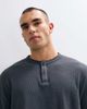 ASOS DESIGN ASOS DESIGN oversized boxy washed waffle henley T-shirt in gray - 3
