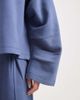 ASOS DESIGN ASOS DESIGN oversized brushback sweatshirt with ruched sleeve detailing in denim blue-Navy - 2