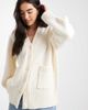 ASOS DESIGN ASOS DESIGN oversized chunky boyfriend cardigan in cream-White - 1