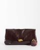 ASOS DESIGN ASOS DESIGN oversized clutch in burgundy with hardware detail-Brown - 2