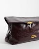 ASOS DESIGN ASOS DESIGN oversized clutch in burgundy with hardware detail-Brown - 3