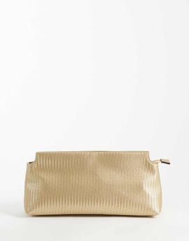 ASOS DESIGN ASOS DESIGN oversized clutch in gold weave