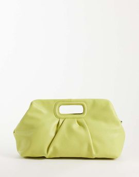 ASOS DESIGN ASOS DESIGN oversized clutch purse in chartreuse-Yellow