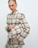 ASOS DESIGN ASOS DESIGN oversized clutch purse in cream plaid-Multi - 1