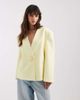 ASOS DESIGN ASOS DESIGN oversized collarless blazer with trim in yellow - 1