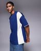ASOS DESIGN ASOS DESIGN oversized color block t-shirt in navy and cream - 4