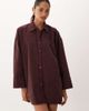 ASOS DESIGN ASOS DESIGN oversized cord shirt mini dress in washed burgundy-Red - 2