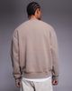 ASOS DESIGN ASOS DESIGN oversized crew neck washed sweatshirt with print detail in brown - 3