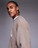 ASOS DESIGN ASOS DESIGN oversized crew neck washed sweatshirt with print detail in brown - 4